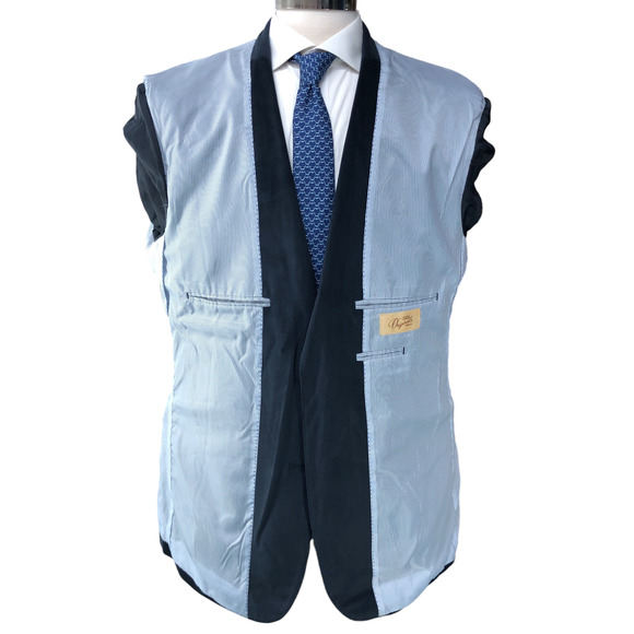 Haggar 1926 Originals Mens Size 44R Sport Coat Blazer Twill Navy Blue - Picture 10 of 16